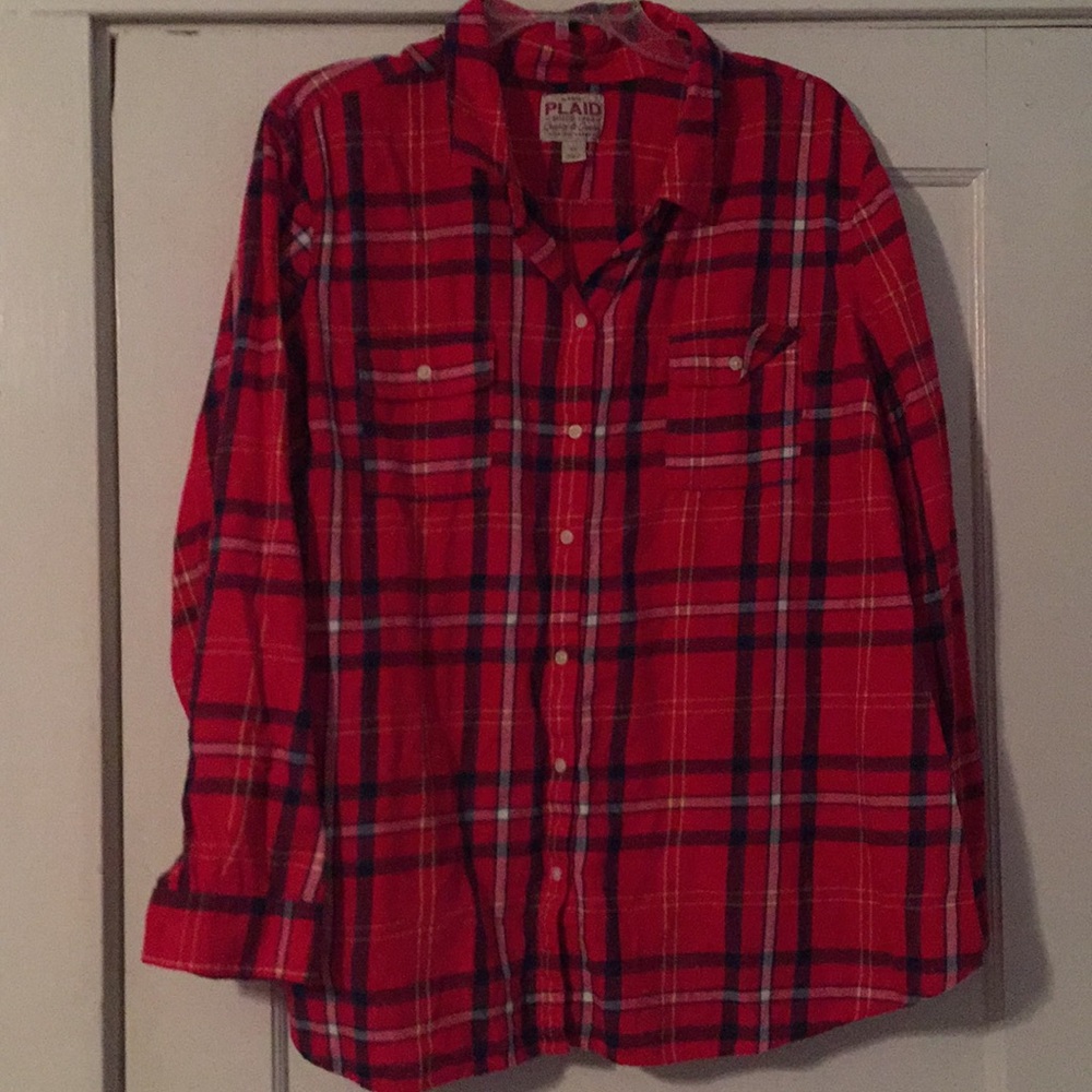 Perfect Red Plaid Top